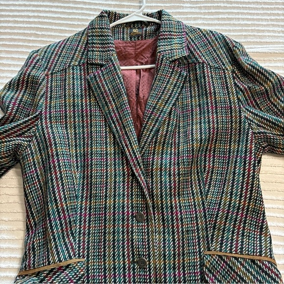 Hienzelaumn Blazer/Jacket Wool Tweed  Multicoloured US Sz10 Elbow patches VTG - Picture 3 of 14